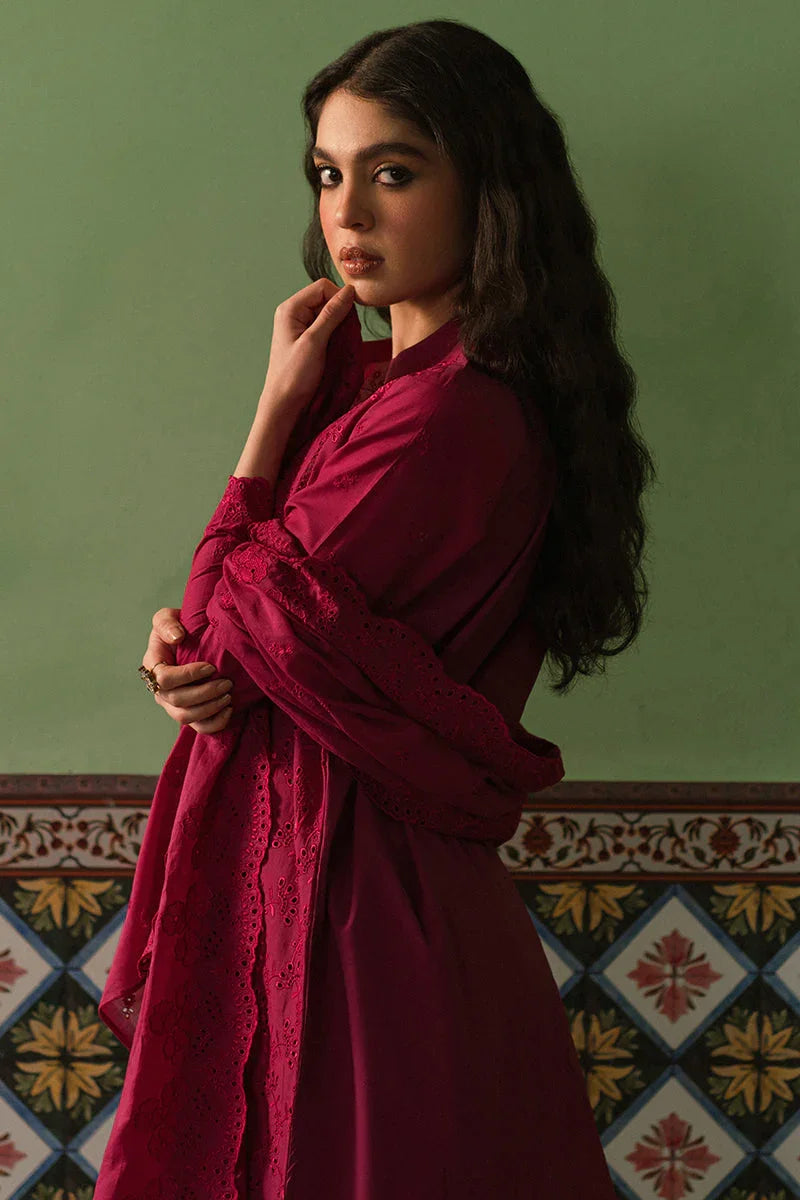Raaz Cerise Loft Lawn Suit – 3PC Pink Chikankari Edition