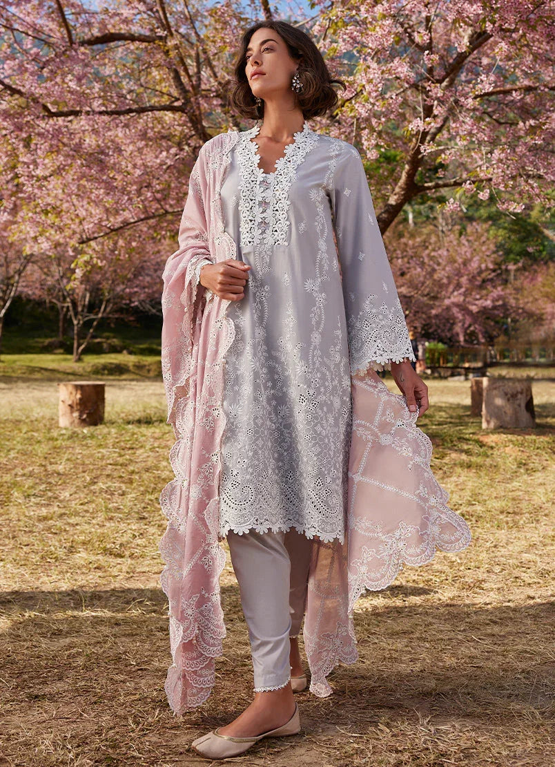 Grey & Tea Pink Lawn Suit – RAAZ 3PC Embroidered Unstitched
