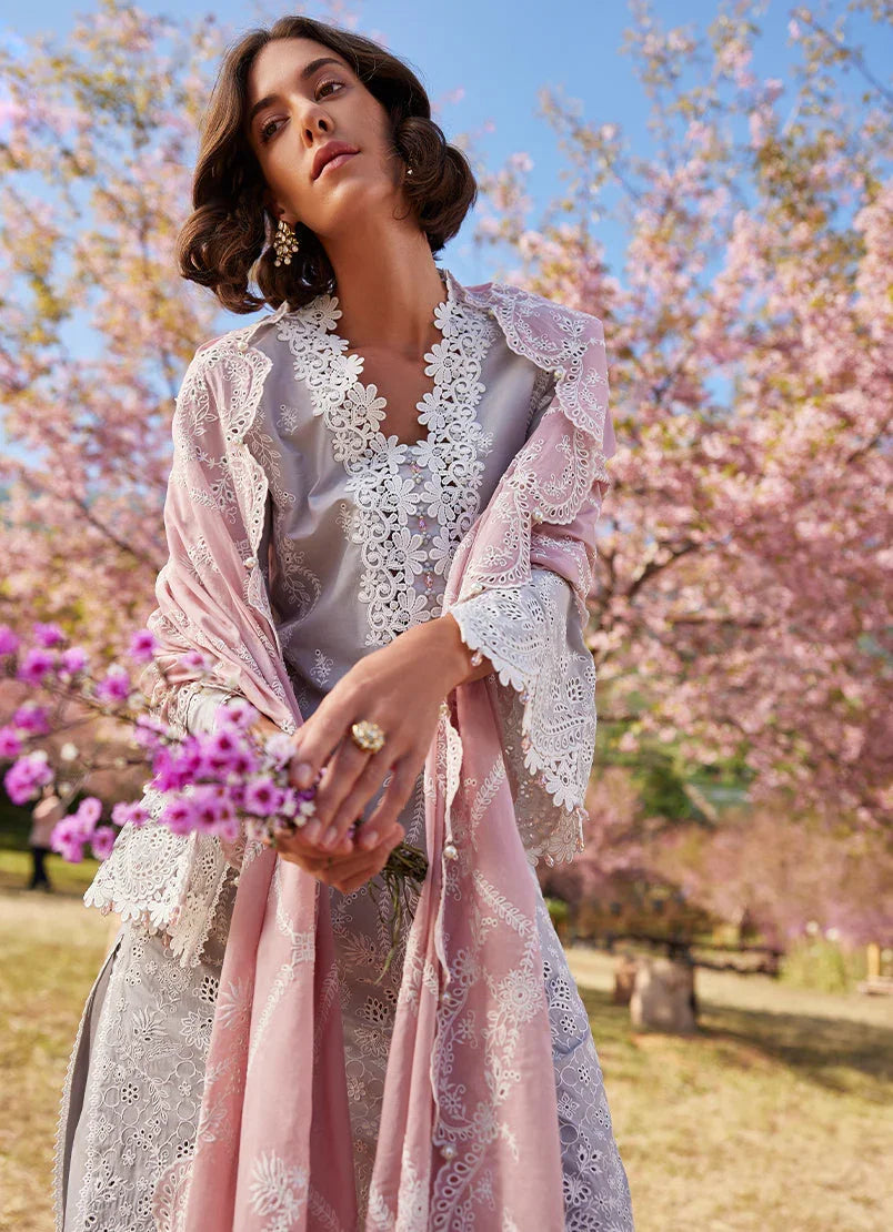 Grey & Tea Pink Lawn Suit – RAAZ 3PC Embroidered Unstitched