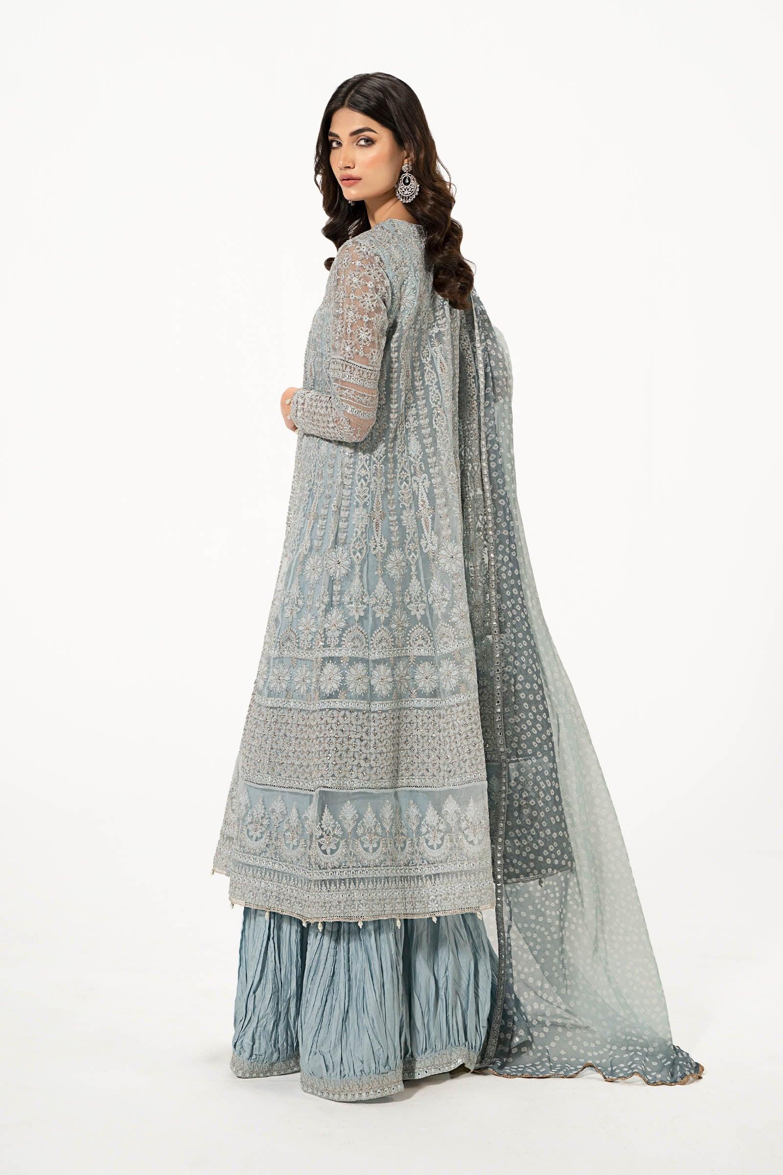 Raaz Ice Blue Formal 3PC Suit – Embroidered Angrakha Set