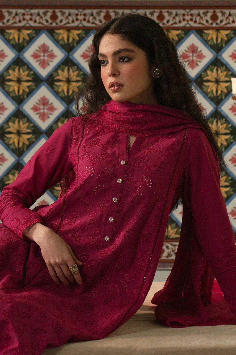 Raaz Cerise Loft Lawn Suit – 3PC Pink Chikankari Edition