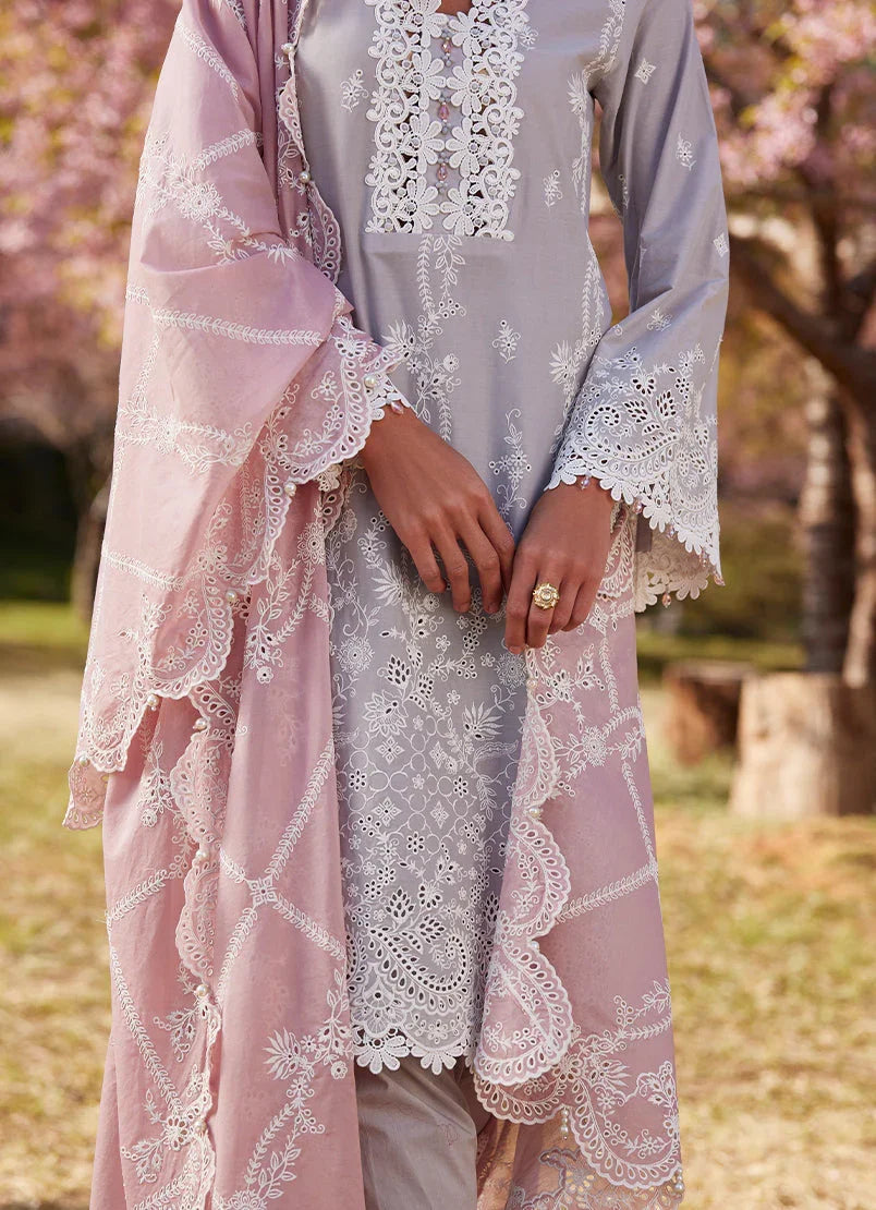 Grey & Tea Pink Lawn Suit – RAAZ 3PC Embroidered Unstitched