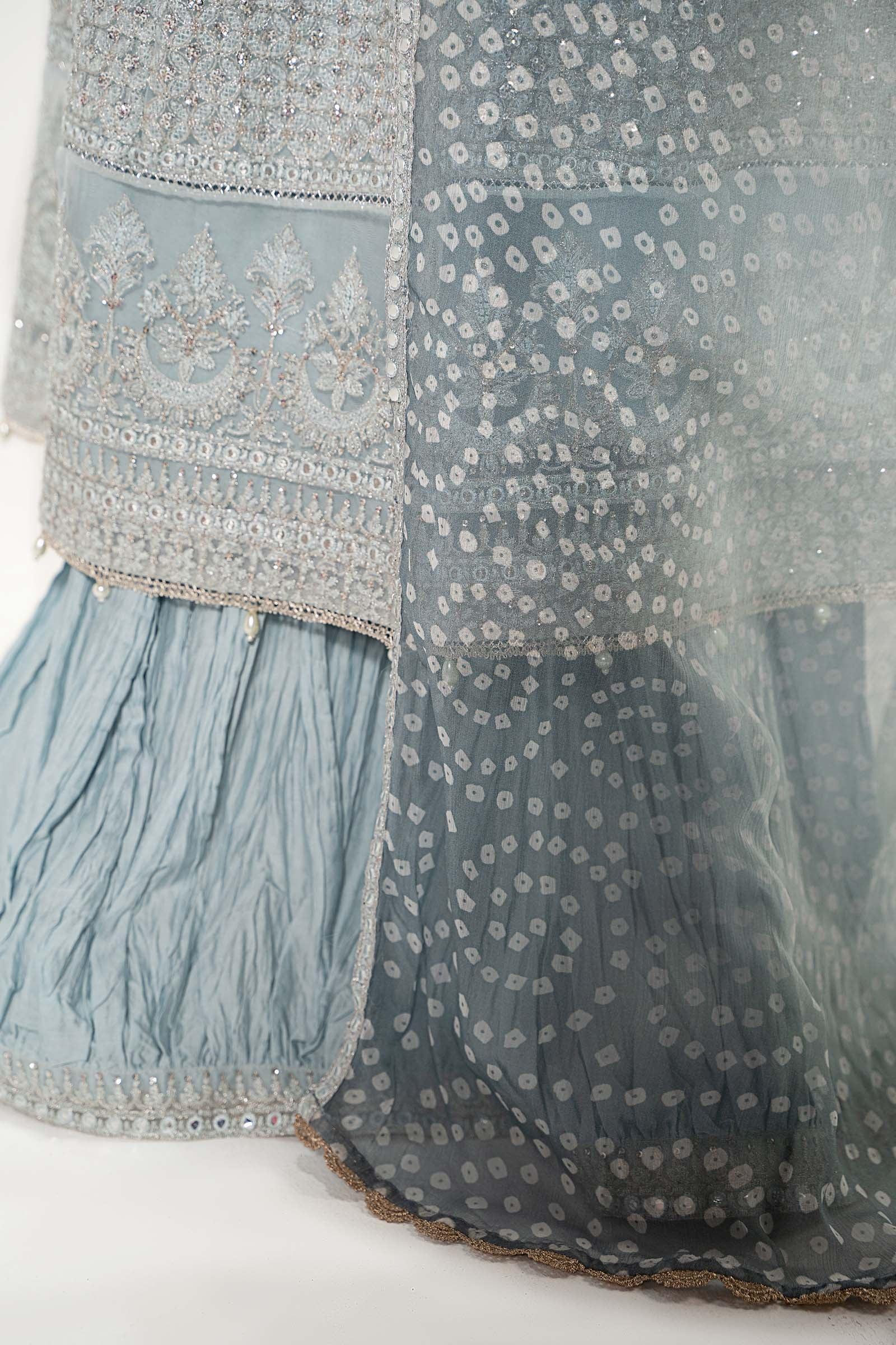 Raaz Ice Blue Formal 3PC Suit – Embroidered Angrakha Set