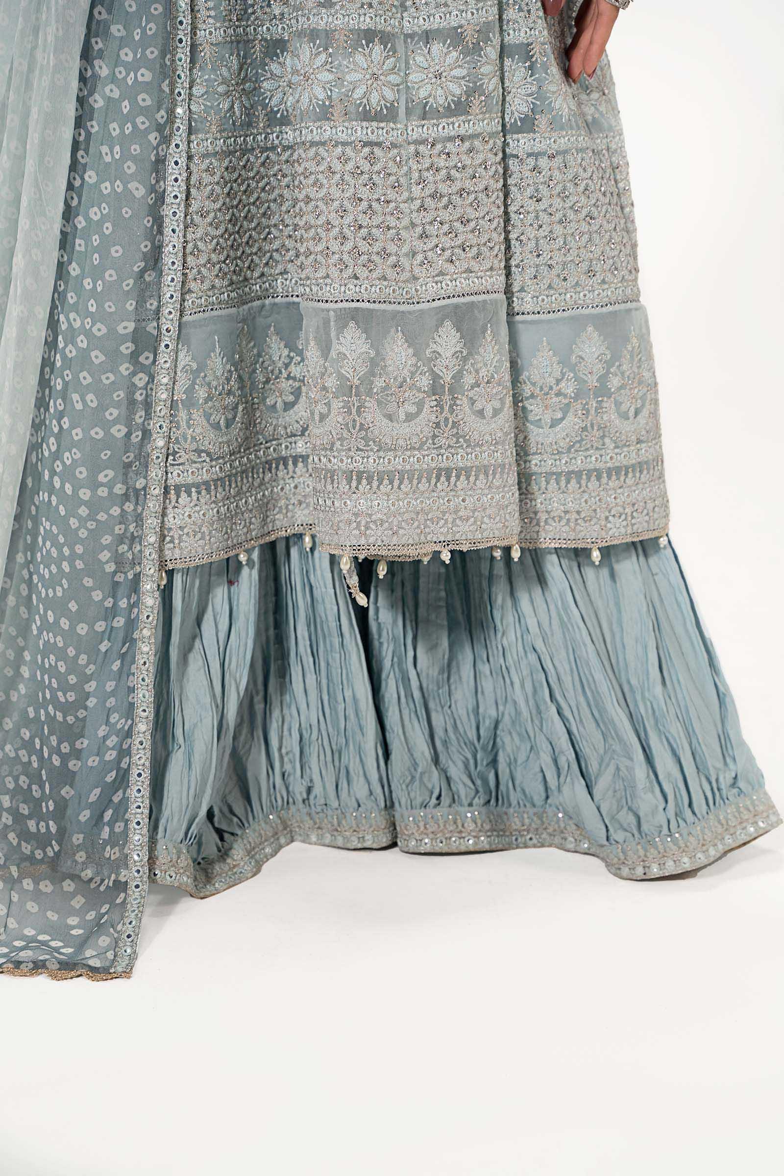 Raaz Ice Blue Formal 3PC Suit – Embroidered Angrakha Set
