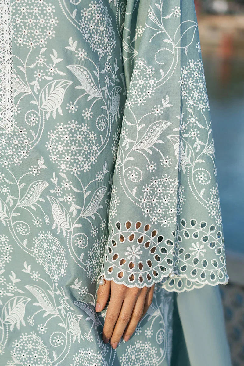 Raaz Ocean Spruce Lawn Suit – 3PC Chikankari Green Set