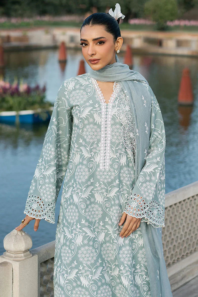 Raaz Ocean Spruce Lawn Suit – 3PC Chikankari Green Set
