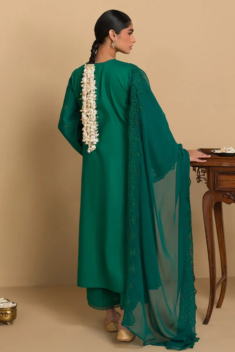 Raaz Pine Forest Lawn Suit – 3PC Chikankari Green Set