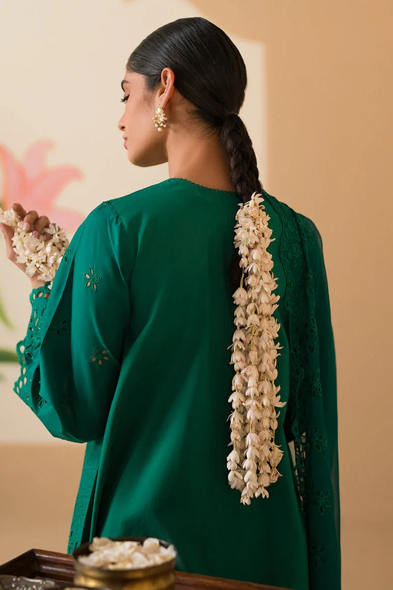 Raaz Pine Forest Lawn Suit – 3PC Chikankari Green Set