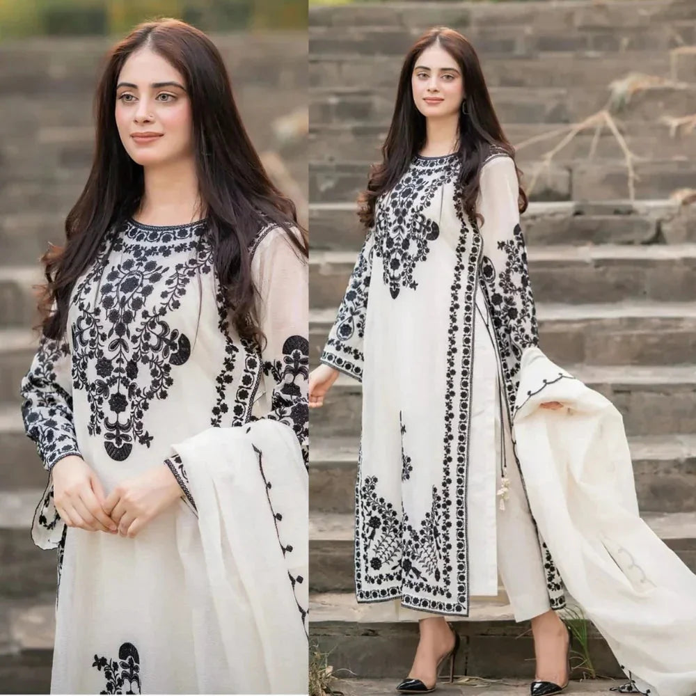 Omal Luxury Embroidered Suit – 3PC Unstitched