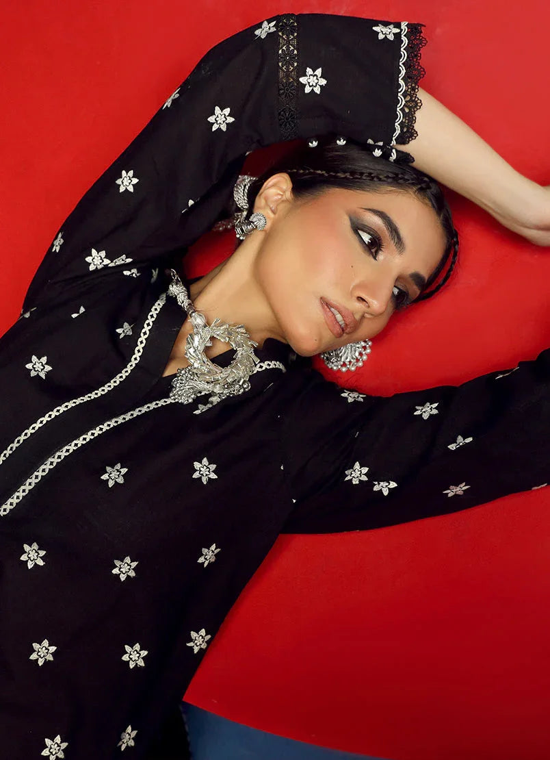 Raaz Black Embroidered Dress in Black – Stitched 2PC Suit